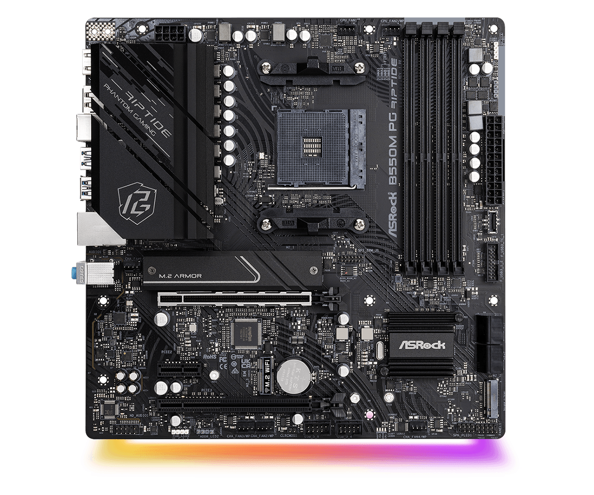 

Материнская плата ASRock B550M PG RIPTIDE, SocketAM4, AMD B550, 4xDDR4, 2PCI-Ex16, 4SATA3, 7.1-ch, 2.5GLAN, 7 USB 3.2, 2 USB Type-C, HDMI, DP, mATX, Retail, B550M PG RIPTIDE