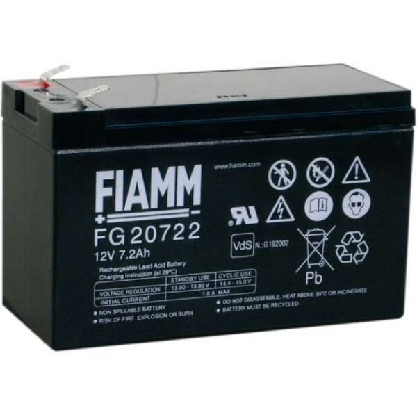 

Аккумуляторная батарея Fiamm FG 20722, 12V, 7.2Ah (FI-FG12/7.2-1), Черный, 20722