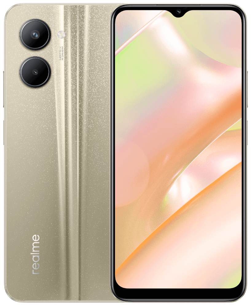 

Смартфон Realme C33, 6.5" 720x1600 IPS, Unisoc T612, 4Gb RAM, 128Gb, 3G/4G, NFC, Wi-Fi, BT, 0, 2-Sim, 5000 мА⋅ч, Micro-USB, Android 12, золотистый (6051885), Голубой;золотистый;черный, C33