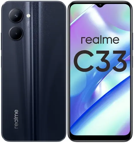 

Смартфон Realme C33, 6.5" 720x1600 IPS, Unisoc T612, 4Gb RAM, 64Gb, 3G/4G, NFC, Wi-Fi, BT, 0, 2-Sim, 5000 мА⋅ч, Micro-USB, Android 12, черный (6051881), Голубой;золотистый;черный, C33