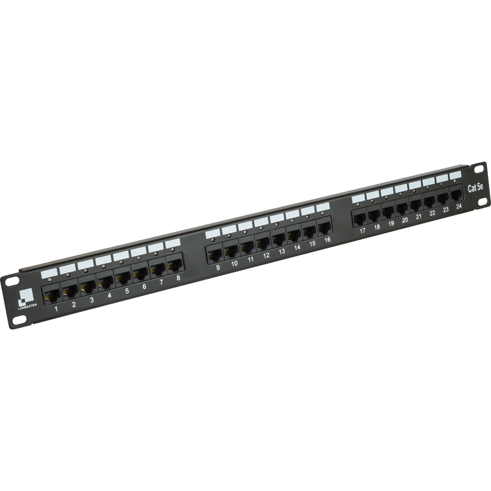 

Патч-панель в шкаф 19" 1U, порты: 24 x RJ-45 кат. 5e, черный, LANMASTER (LAN-PPi24U5E)