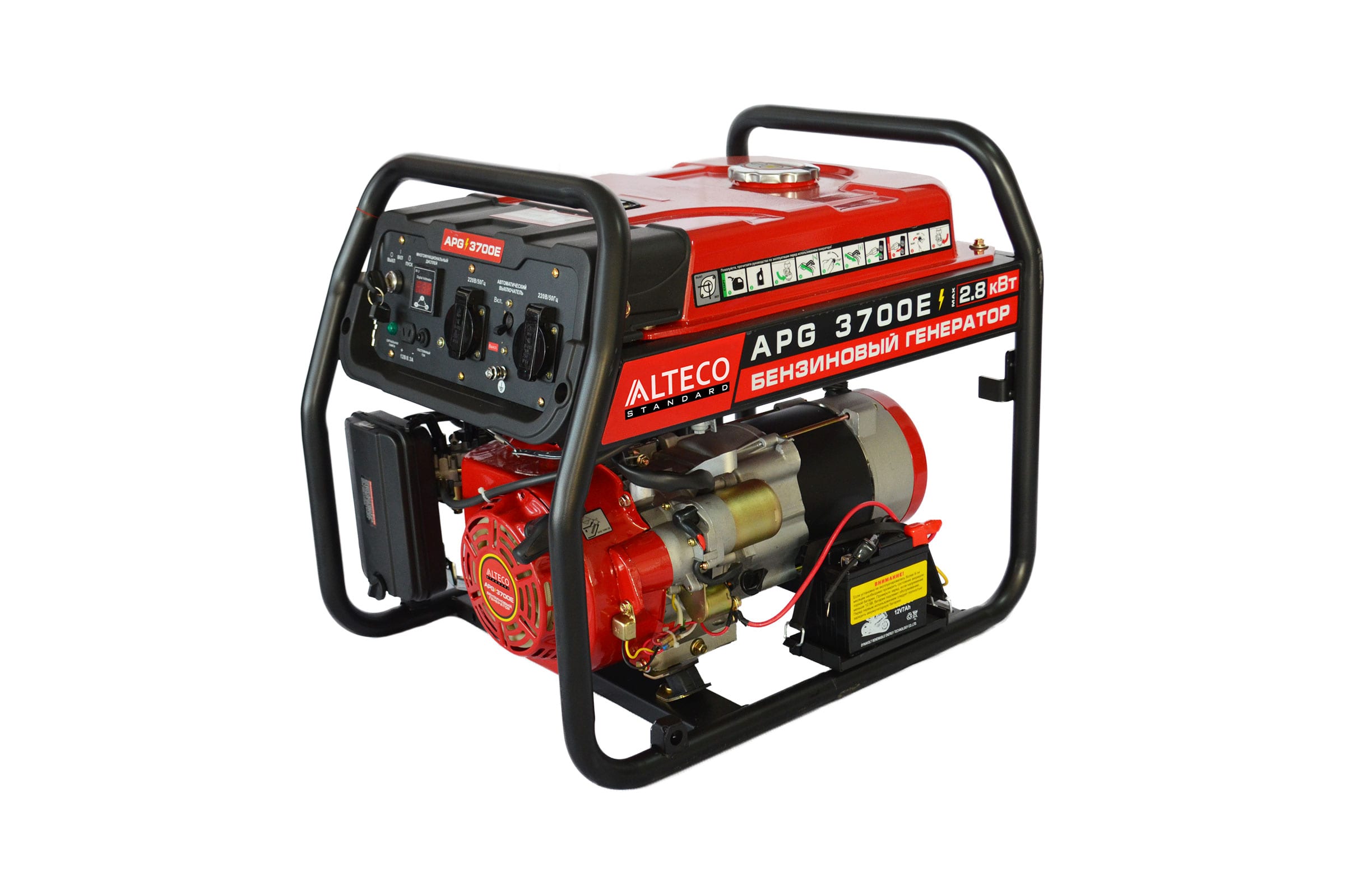 

Электрогенератор ALTECO APG 3700E (N) Standard, однофазный, синхронный, бензиновый, 6.5 л.с., 2.8кВт, 2xEURO 16A (20421), APG 3700E (N) Standard
