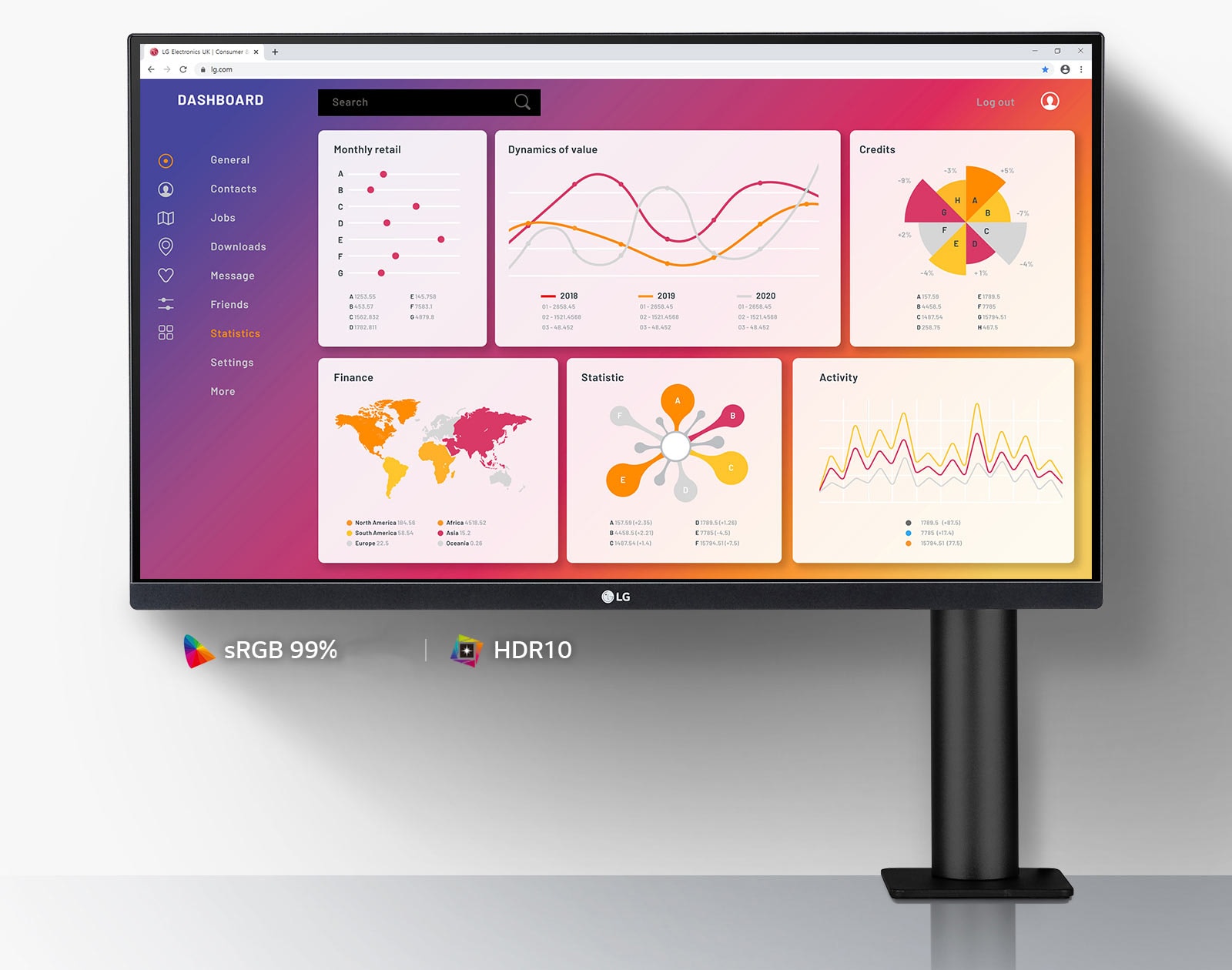 

Монитор 27" LG Ergo 27QN880-B IPS, 2560x1440 (16:9), 350кд/м2, 5мс, 178°/178°, FreeSync, HDMI, DisplayPort, USB Type-C, USB-Hub, черный (27QN880-B), 27QN880-B