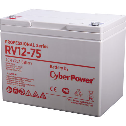 

Аккумуляторная батарея для ИБП CyberPower Battery CyberPower Professional series RV 12-75 (1000527491), Battery CyberPower Professional series RV 12-75