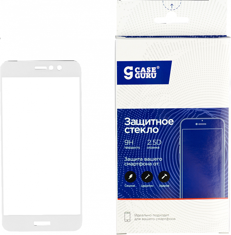 

Защитное стекло CaseGuru для экрана смартфона Meizu M8c, Full screen, поверхность глянцевая, черная рамка, 2.5D (217089)