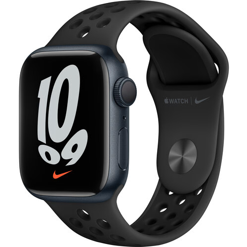 

Смарт-часы APPLE Watch Nike Series 7 41mm, 0.42" OLED LTPO, темная ночь (MKN43LL/A), Watch Nike Series 7 41mm