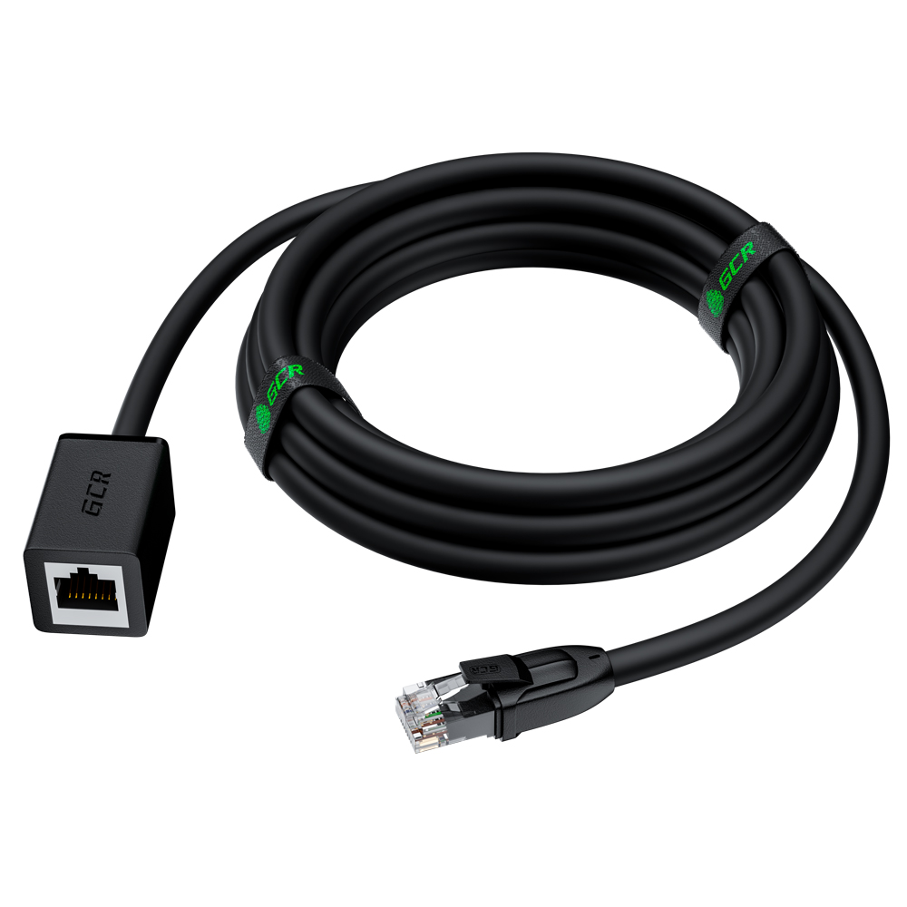 

Патч-корд удлинитель UTP кат.6, 5м, RJ45-RJ45, черный, CU, LSZH, GCR (GCR-52654), 0