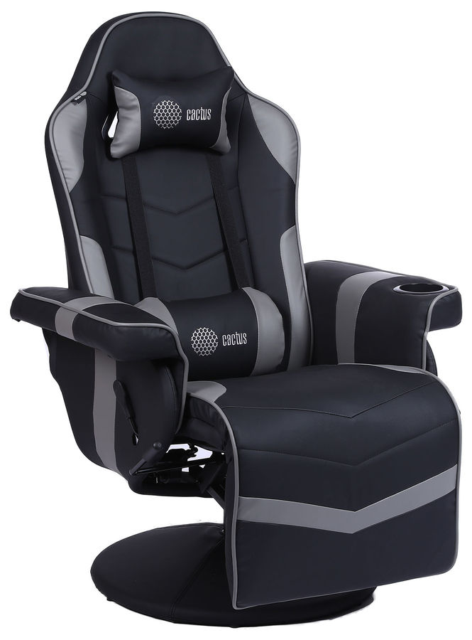 Кресло игровое Cactus CS-CHR-GS200BLG, черный/серый (CS-CHR-GS200BLG)