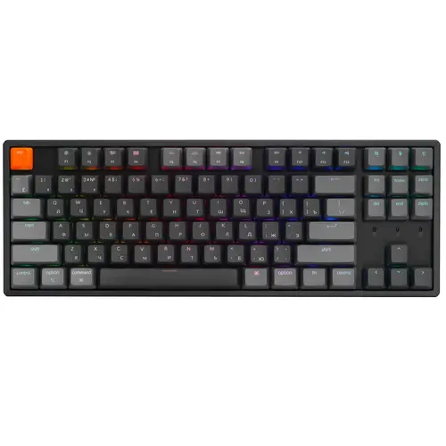 

Клавиатура проводное/беспроводное Keychron K8, механическая, Gateron Brown, подсветка, Bluetooth / USB, черный/серый (K8J3), K8