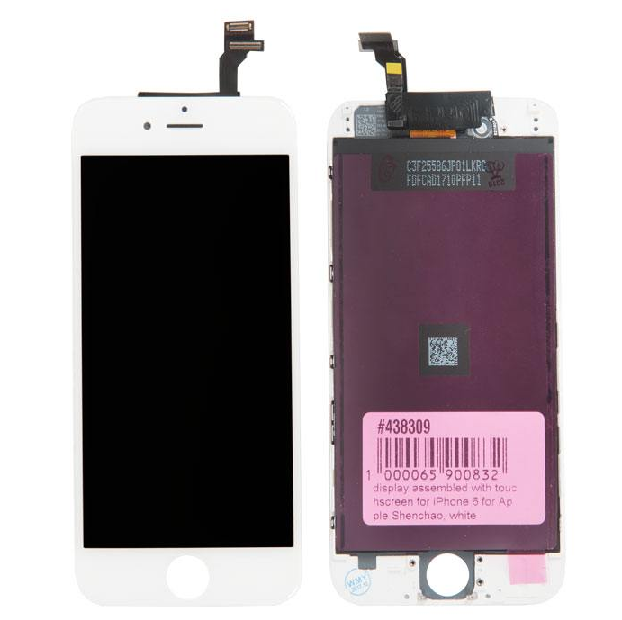 Дисплей в сборе с тачскрином для Apple iPhone 6, белый [438309]