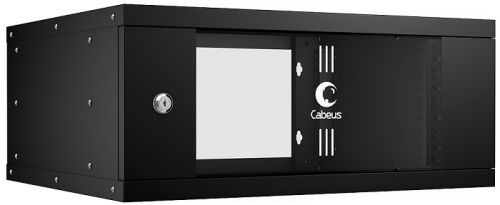 Шкаф серверный настенный 4U 550x450 мм, стекло/металл, черный, Cabeus WSC-05D-4U55/45-BK (WSC-05D-4U55/45-BK)