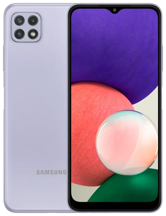 

Смартфон Samsung Galaxy A22, 6.6" 1080x2408 TFT, MediaTek Dimensity 700, 4Gb RAM, 128Gb, 3G/4G, NFC, Wi-Fi, BT, 3xCam, 2-Sim, 5000mAh, USB Type-C, Android 11, фиолетовый (SM-A226BLVVMEB), Galaxy A22