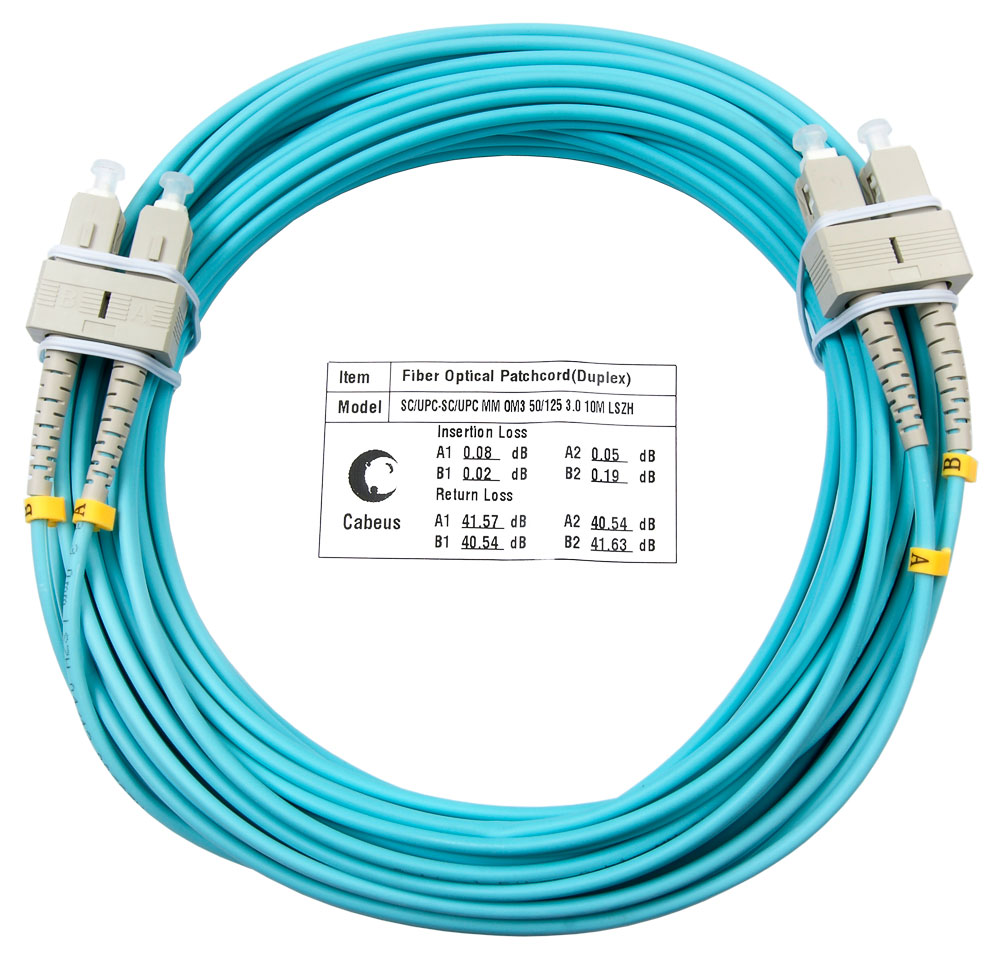 

Патч-корд оптический Cabeus, SC/UPC-SC/UPC, многомодовый, 50/125, OM3, двойной, 15м, бирюзовый (FOP-50-SC-SC-15m)