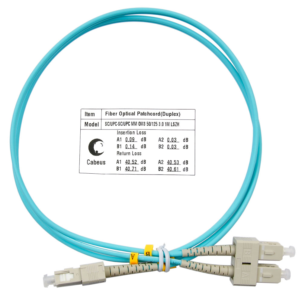 

Патч-корд оптический Cabeus, SC/UPC-SC/UPC, многомодовый, 50/125, OM3, двойной, 1м, бирюзовый (FOP-50-SC-SC-1m)
