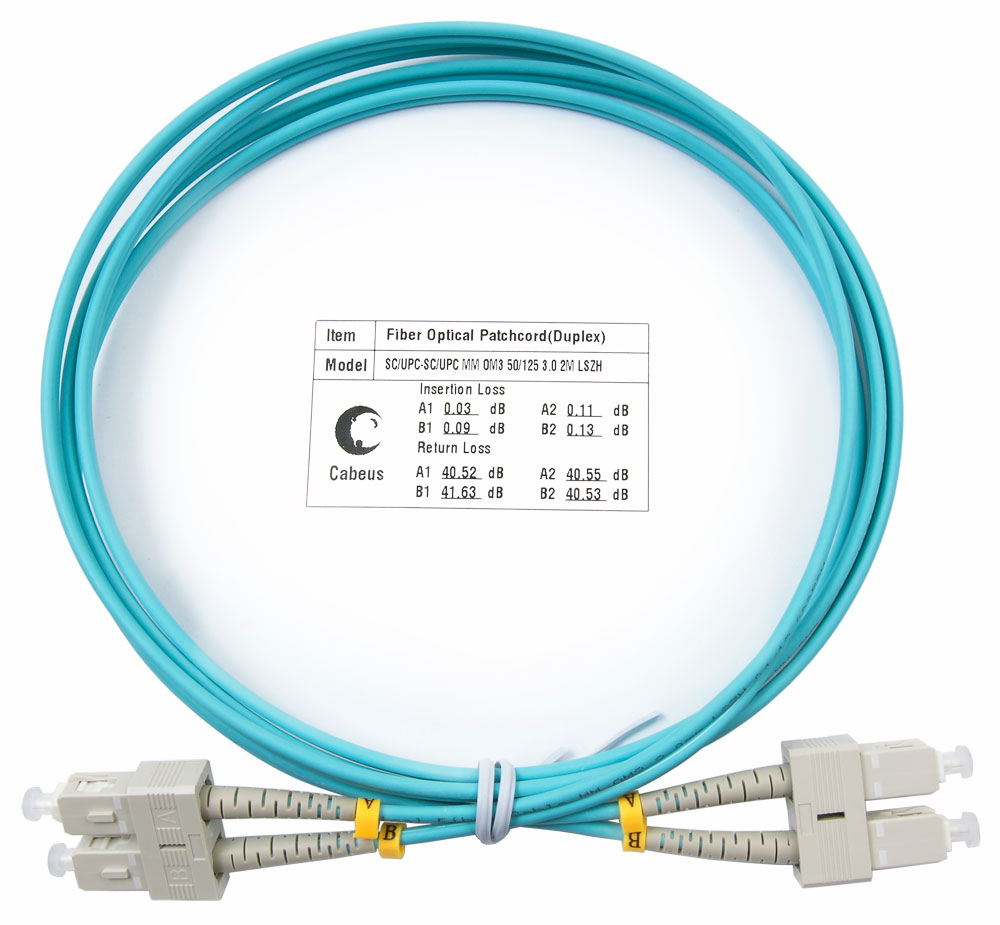 

Патч-корд оптический Cabeus, SC/UPC-SC/UPC, многомодовый, 50/125, OM3, двойной, 2м, бирюзовый (FOP-50-SC-SC-2m)