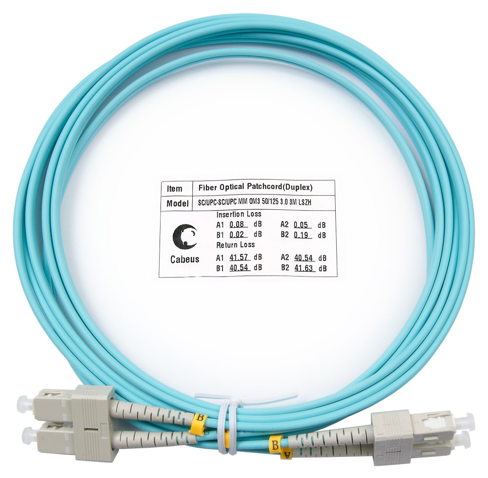 

Патч-корд оптический Cabeus, SC/UPC-SC/UPC, многомодовый, 50/125, OM3, двойной, 3м, бирюзовый (FOP-50-SC-SC-3m)
