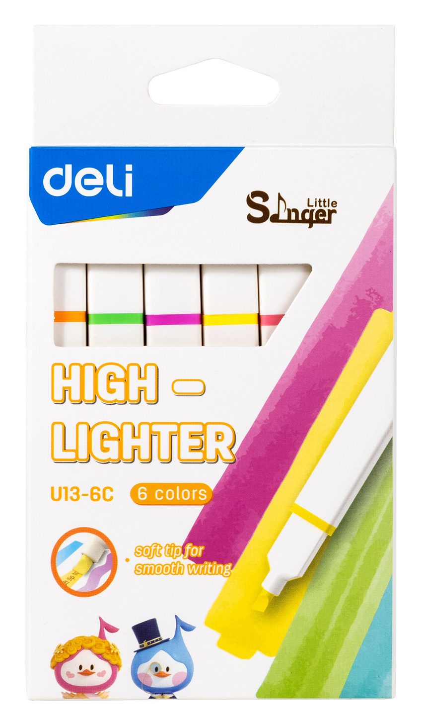 

Набор текстовыделителей Deli EU13-6C Little Sinnger скошенный пиш. наконечник 6цв. коробка с европодвесом (EU13-6C), Little Sinnger
