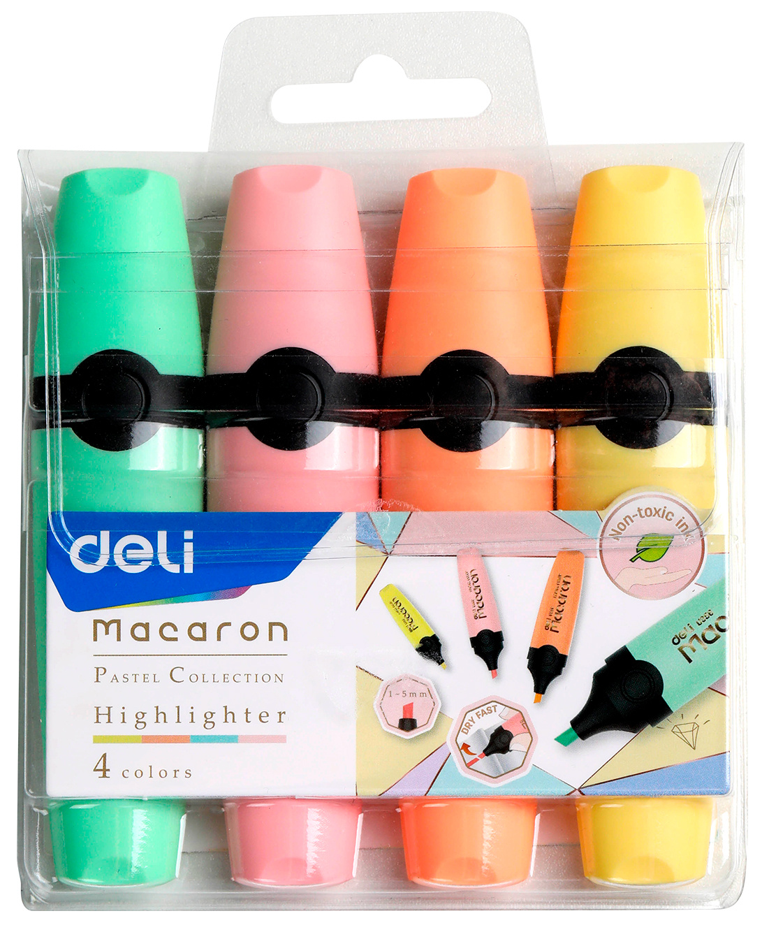 

Набор текстовыделителей Deli EU356-MT Macaron скошенный пиш. наконечник 4цв. (EU356-MT), Macaron
