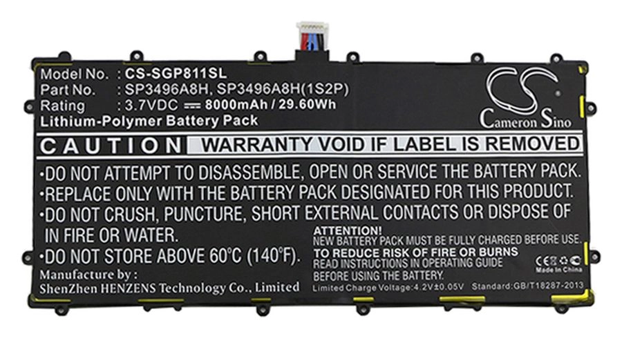 

Аккумулятор CameronSino CS-SGP811SL, 3.7V, 8000mAh, Li-pol для Google Nexus 10 (GT-P8110), CS-SGP811SL