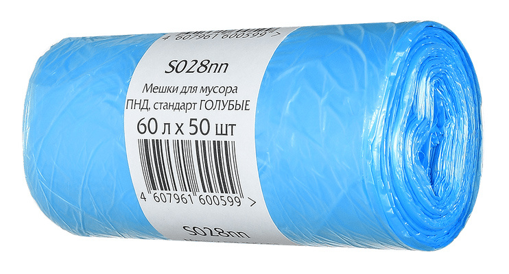 

Мешки для мусора 60л, 50шт., голубой (S028NN), 0