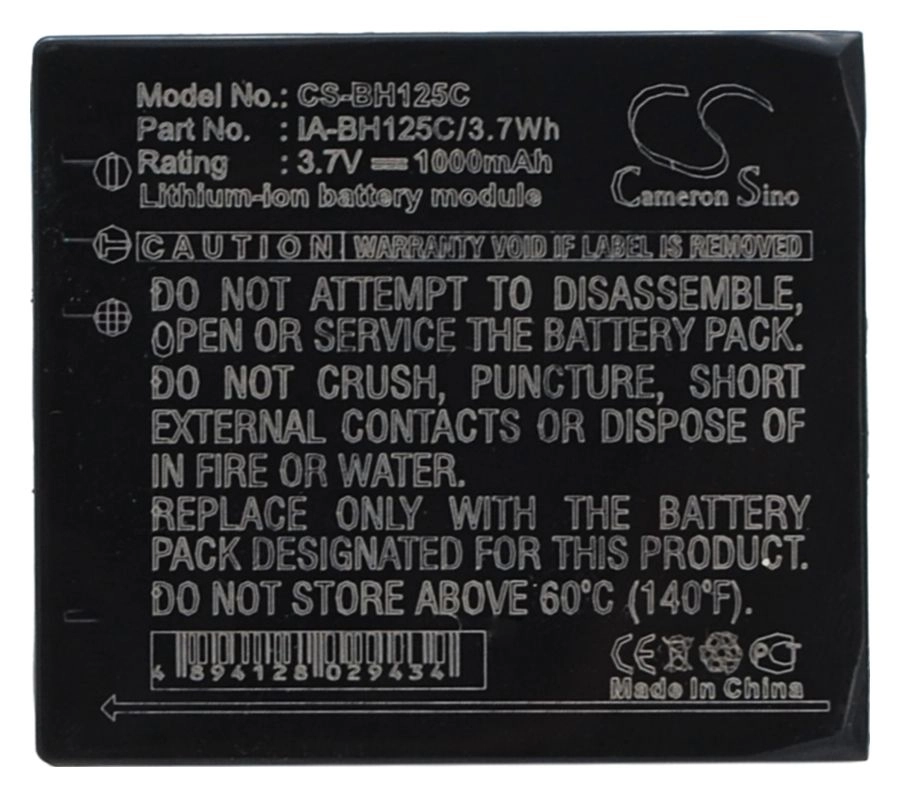 

Аккумулятор CameronSino CS-BH125C/ IA-BH125C, IABH125C, IA-BH125C/WWD, BH125C, AD82-00378A, 1000mAh, 3.7V для Samsung HMX-R10, CS-BH125C
