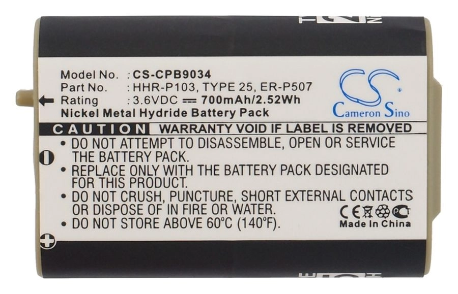 

Аккумулятор CameronSino для Panasonic, 3.6V, 700 мА·ч (CS-CPB9034)