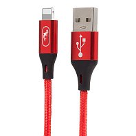 

Кабель USB (Am)-Lightning 8-pin(m), 2.4A быстрая зарядка, 1м, красный SKYDOLPHIN S55L (206479), S55L