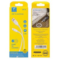 

Кабель USB (Am)-Lightning 8-pin(m), 2.4A быстрая зарядка, 1м, белый SKYDOLPHIN S61L (206475), S61L