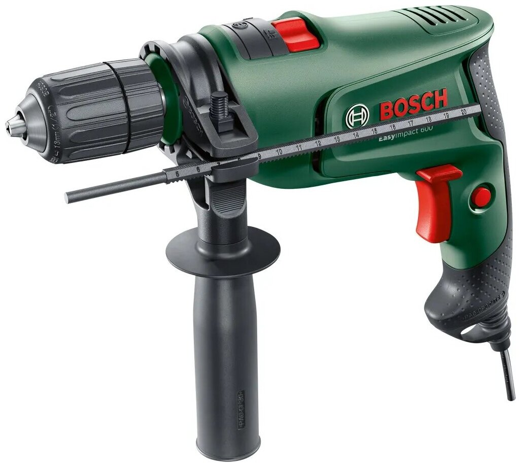

Дрель BOSCH EasyImpact, сетевая, 600Вт, 15 Н·м, 3000 об/мин, ударная, быстрозажимной патрон, 1.7кг (0603133021), EasyImpact