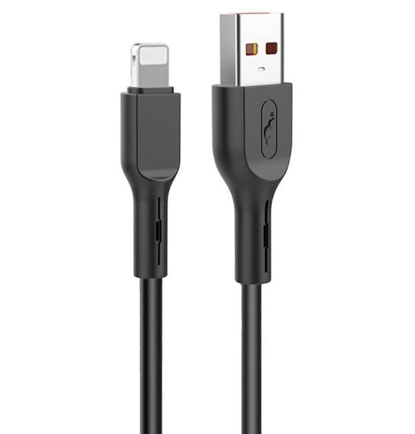 

Кабель USB-Lightning 8-pin(m), 2.4A быстрая зарядка, 1м, черный SKYDOLPHIN S58L (206476), S58L
