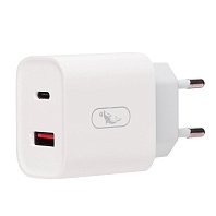 

Сетевое зарядное устройство SKYDOLPHIN SC01 12W, USB, USB/USB type-C, USB type-C, Quick Charge, 2.4A, белый (206525), SC01