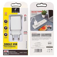 

Сетевое зарядное устройство SKYDOLPHIN SC06 12W, USB, USB/USB type-C, Quick Charge, 2.4A, белый (206524), SC06