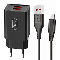 

Сетевое зарядное устройство SKYDOLPHIN SC30V 10W, 2xUSB, 1A, черный (206521), кабель microUSB, SC30V