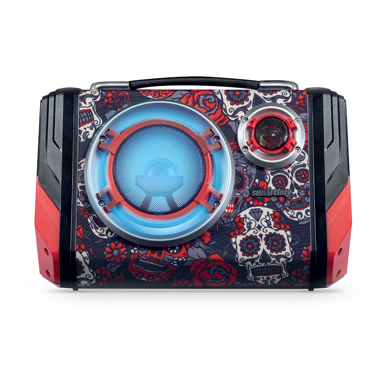 

Портативная акустика SmartBuy EPIC, 18 Вт, FM, USB, microSD, Bluetooth, подсветка, черный/красный (SBS-5160), EPIC