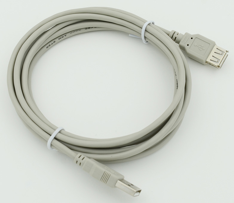 Кабель-удлинитель USB 2.0(Am)-USB 2.0(Af), 3м, серый Behpex (44420)