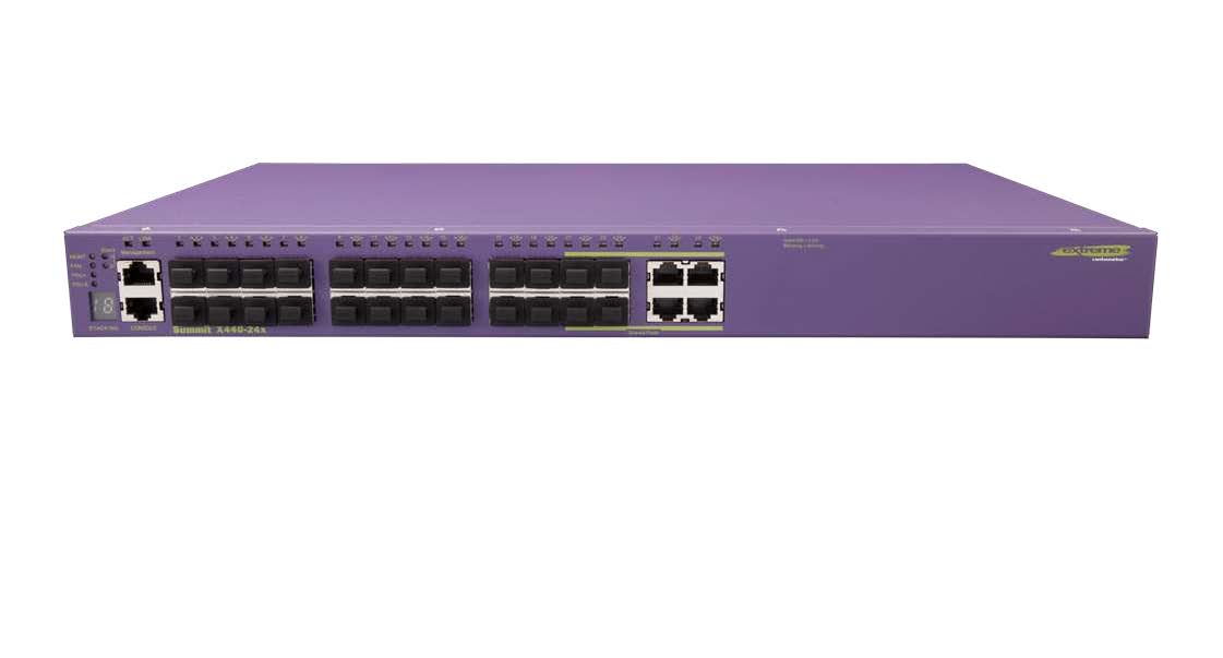 

Коммутатор Extreme Networks Summit X440-24x, управляемый, кол-во портов:, SFP 20x1 Гбит/с, кол-во SFP/uplink: combo RJ-45/SFP 4x1 Гбит/с, установка в стойку (16513), X440-24x
