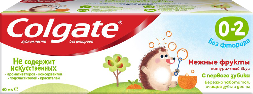 

Детская зубная паста Colgate Нежные фрукты, 0+, 40мл, Нежные фрукты