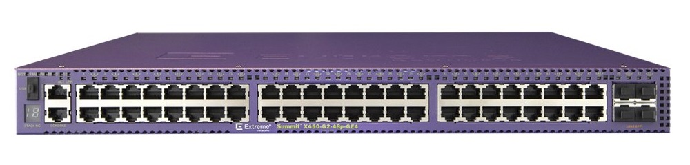 

Коммутатор Extreme Networks Summit X450-G2-48p-GE4-Base, управляемый, кол-во портов: 48x1 Гбит/с, кол-во SFP/uplink: SFP 4x1 Гбит/с, установка в стойку, PoE: 48x30Вт (макс. 1.44кВт) (16175), X450-G2-48p-GE4-Base