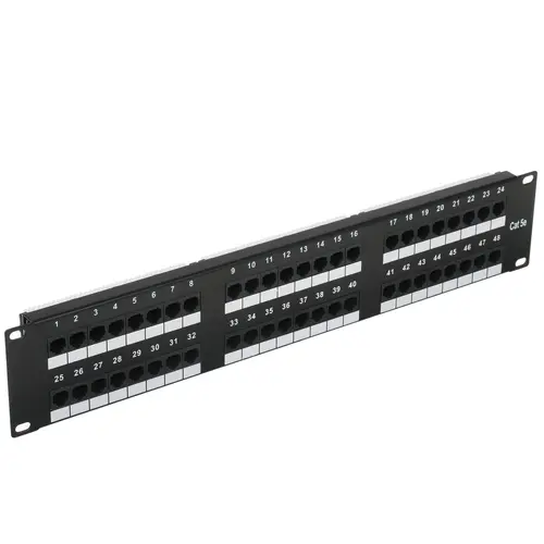 Патч-панель в шкаф 19" 2U, порты: 48xRJ-45 кат. 5e, LANMASTER NM-PPU48C