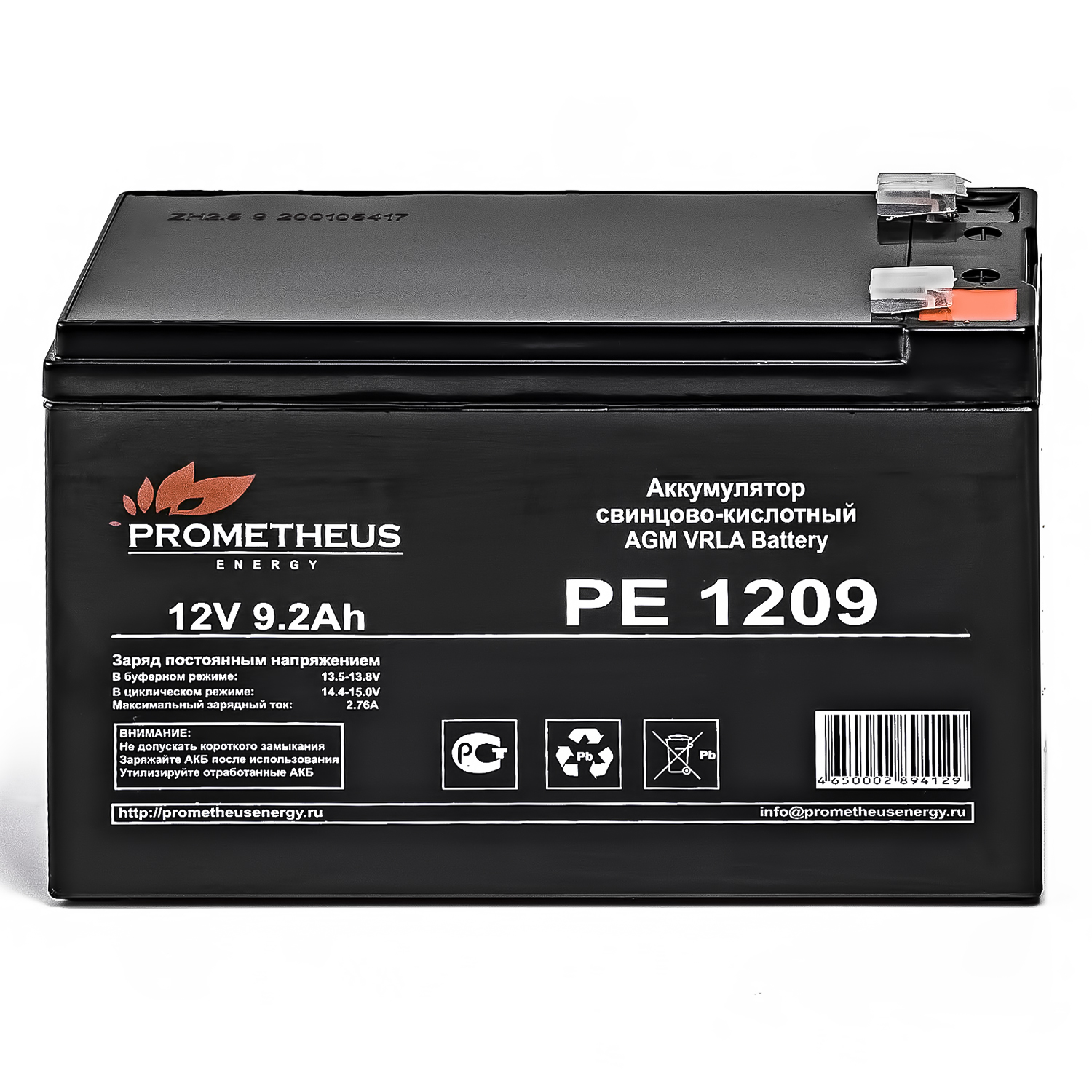 

Аккумуляторная батарея для ИБП Prometheus Energy PE1209, 12V, 9.2Ah, Черный, PE1209
