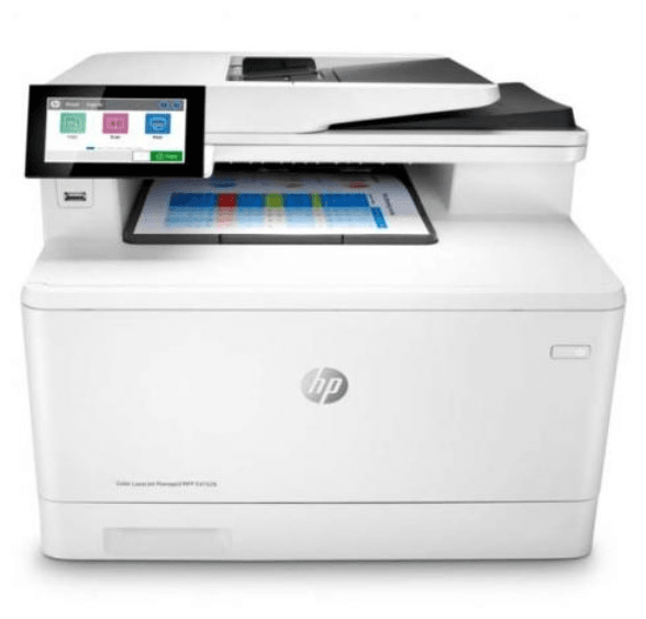 МФУ лазерный HP Color LaserJet Managed MFP E47528f, A4, цветной, 27стр/мин (A4 ч/б), 27стр/мин (A4 цв.), 600x600 dpi, дуплекс, АПД-50 листов, факс, сетевой, USB, требуется запуск через АСЦ (3QA75A)