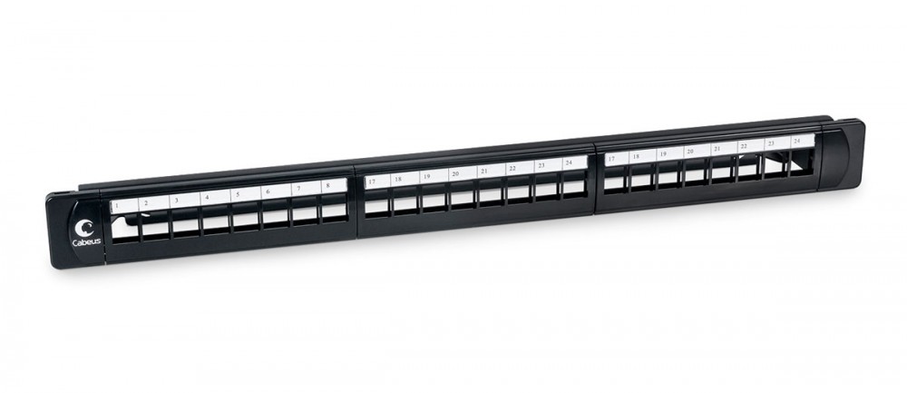 

Патч-панель в шкаф 19" 1U, порты: 24, черный, PLB-24, Cabeus (PLB-24), PLB-24