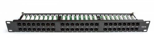 Патч-панель в шкаф 19" 1U, порты: 48xRJ-45 кат. 5e, TWT TWT-PP48/1U-U5E ...