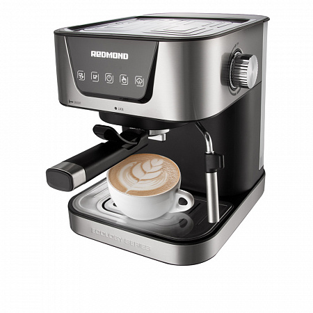 

Кофеварка рожковая REDMOND RCM-M1513, 1.05 кВт, кофе молотый, 1.5 л, ручной капучинатор, черный (RCM-M1513), RCM-M1513