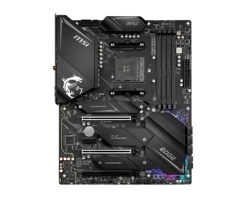 

Материнская плата MSI MPG X570S EDGE MAX WIFI, SocketAM4, AMD X570, 4xDDR4, 3PCI-Ex16, 6SATA3, 7.1-ch, 2.5GLAN, 11 USB 3.2, 2 USB Type-C, HDMI, ATX, Retail, MPG X570S EDGE MAX WIFI