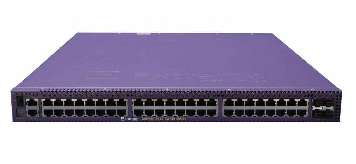 

Коммутатор Extreme Networks Summit X450-G2-48t-10GE4, управляемый, кол-во портов: 48x1 Гбит/с, кол-во SFP/uplink: SFP+ 4x10 Гбит/с, установка в стойку (16178), X450-G2-48t-10GE4