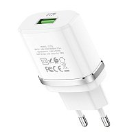 

Сетевое зарядное устройство Hoco C12Q 18W, USB, Quick Charge, 3A, белый (202552), C12Q