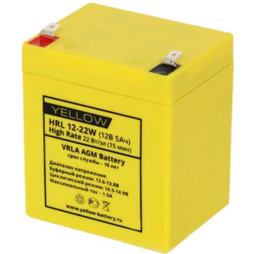 Аккумуляторная батарея для ИБП Yellow Battery HRL 12-22W, 12V, 5Ah