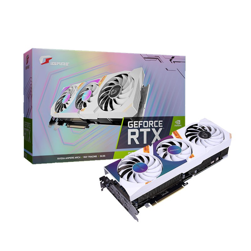 

Видеокарта Colorful NVIDIA GeForce RTX 3080 iGame Ultra W OC 10G-V, 10Gb DDR6X, 320bit, PCI-E, HDMI, 3DP, Retail (RTX 3080 Ultra OC W 10G-V LHR), iGame Ultra W OC 10G-V