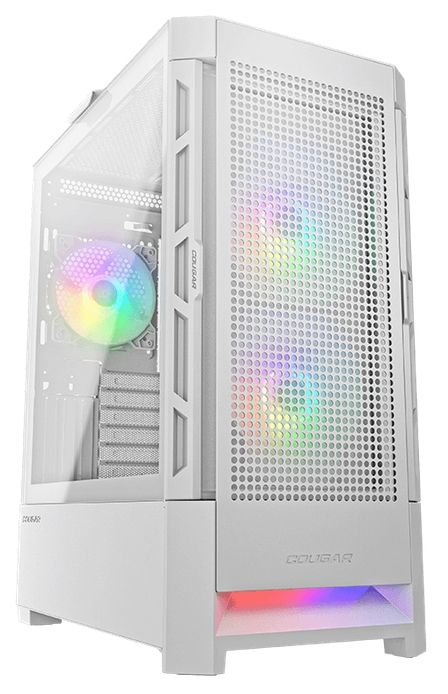 Корпус COUGAR Airface, ATX, Midi-Tower, 2xUSB 3.0, RGB подсветка, белый, без БП (CGR-5ZD1W-AIR-RGB)